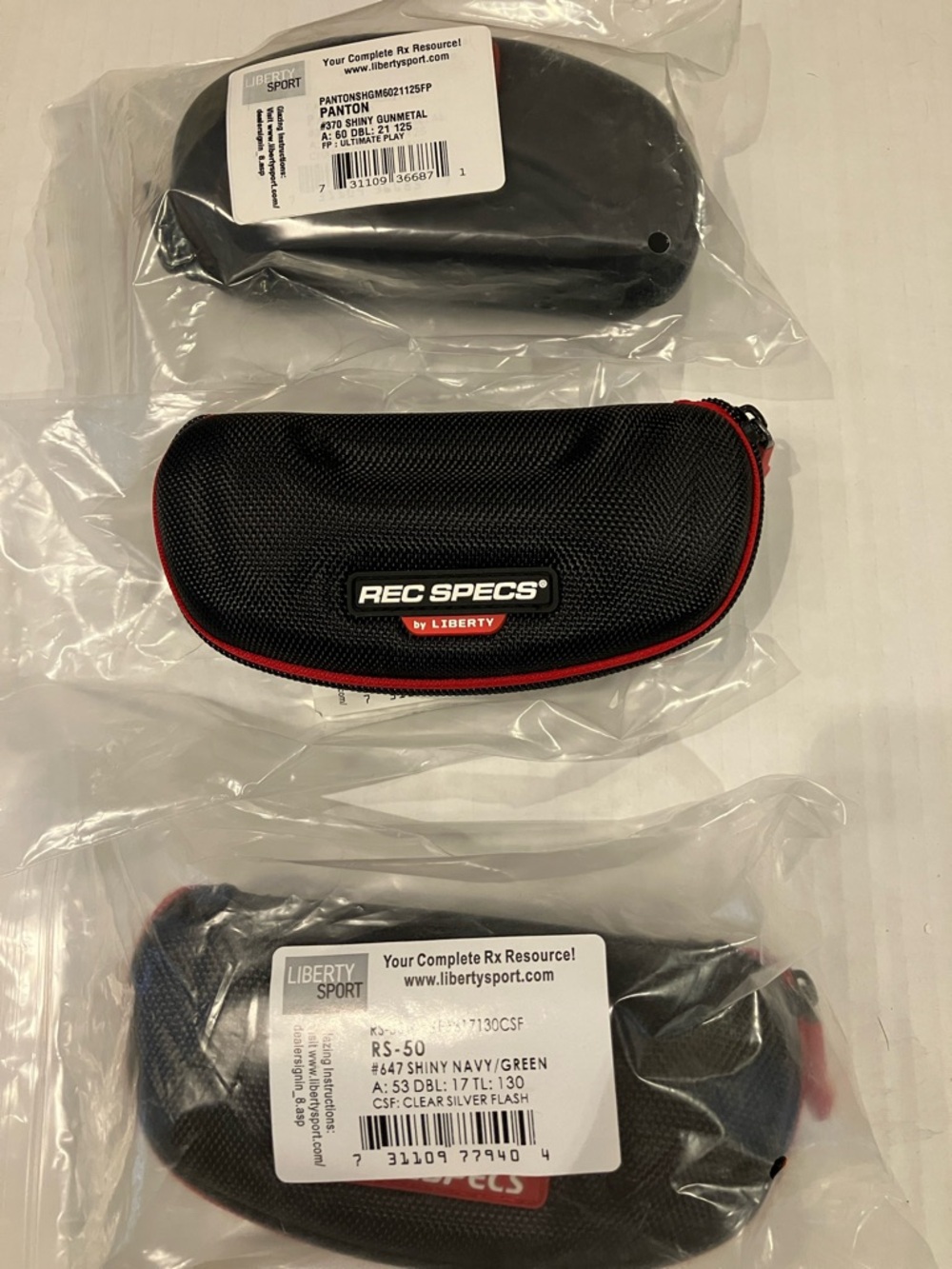 liberty Black and Blue REC SPECS Microfiber Cleaning Cloth Pouch
